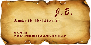 Jambrik Boldizsár névjegykártya